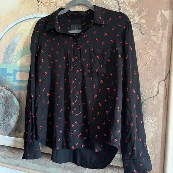 Rails Rocsi Metallic Cherry Print Shirt - Picture 5 of 12